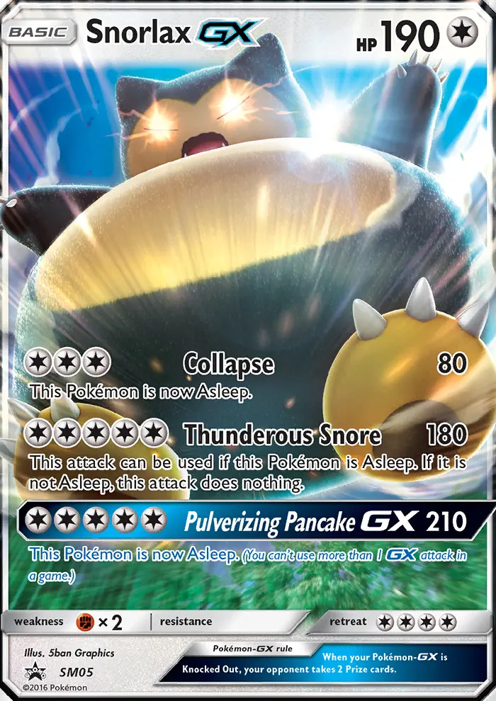 Carte Pokémon Ronflex GX #SM05 — Promos Soleil et Lune