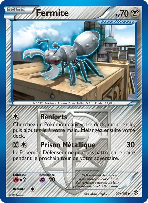 Carte Pokémon Fermite #92 — Tempête Plasma