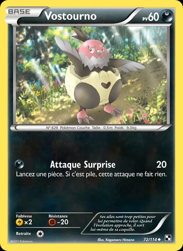 Carte Pokémon Vostourno #72 — Noir et Blanc
