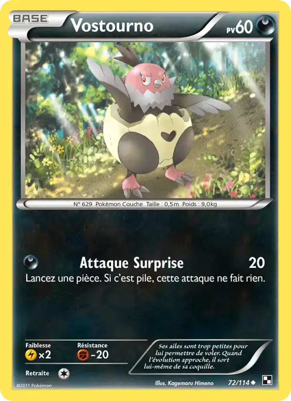 Carte Pokémon Vostourno #72 — Noir et Blanc
