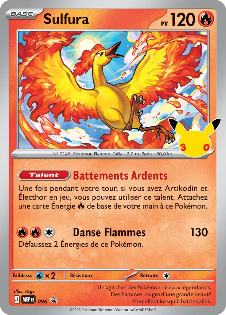 Carte Pokémon Sulfura #096 — Promos Méga-Évolution