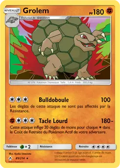 Carte Pokémon Grolem #89 — Alliance Infaillible