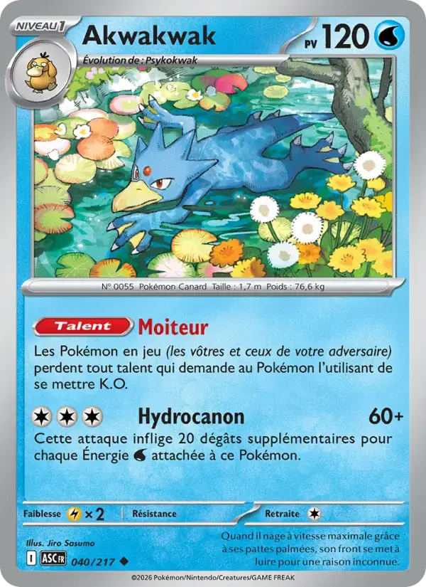 Carte Pokémon Akwakwak #040 — Héros Transcendants