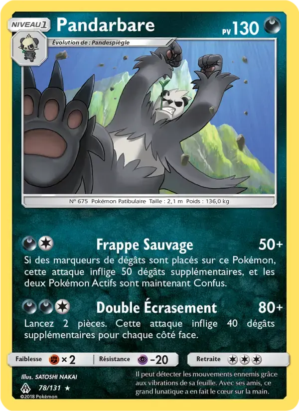 Carte Pokémon Pandarbare #78 — Lumière Interdite