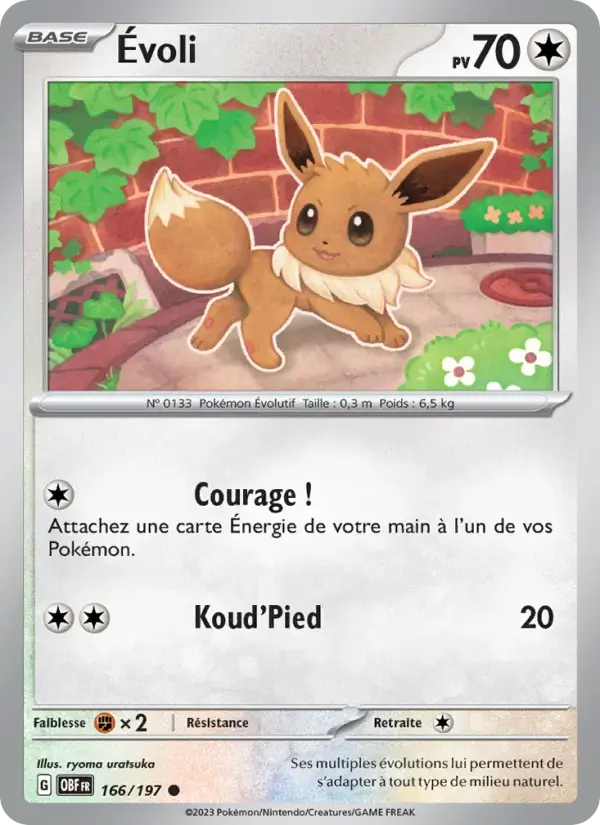 Carte Pokémon Évoli #166 — Flammes Obsidiennes