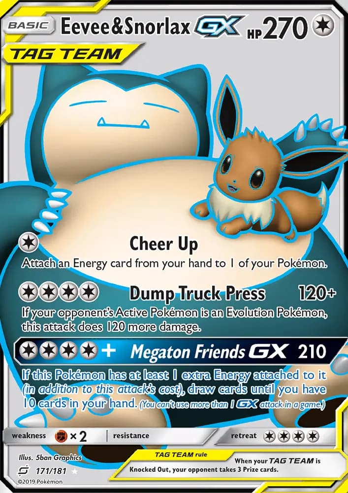 Eevee & Snorlax GX #171 — Team Up