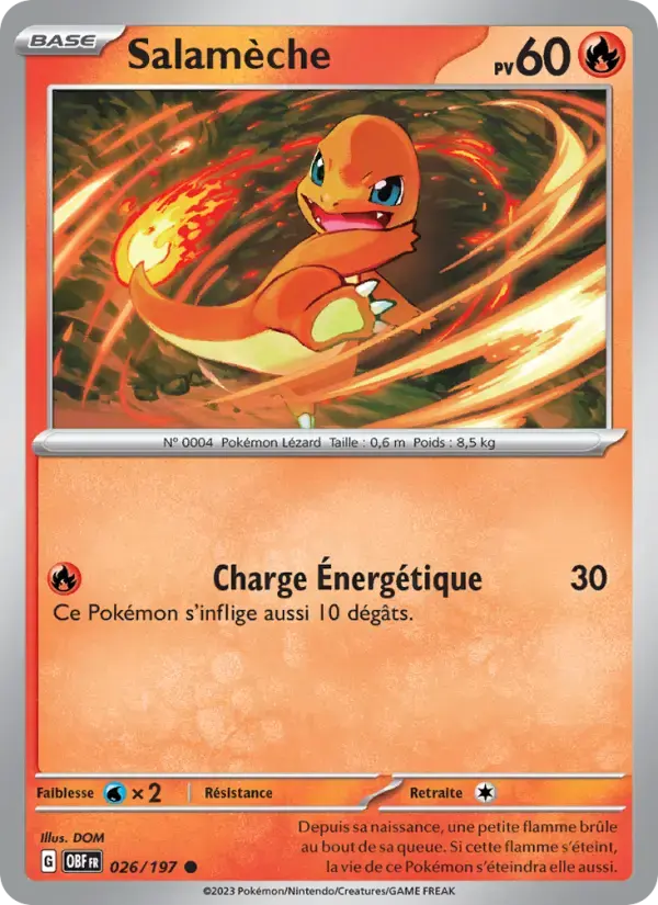 Carte Pokémon Salamèche #026 — Flammes Obsidiennes
