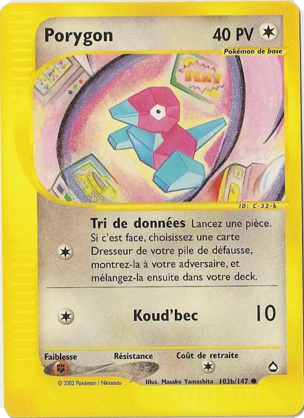 Carte Pokémon Porygon #103b — Aquapolis