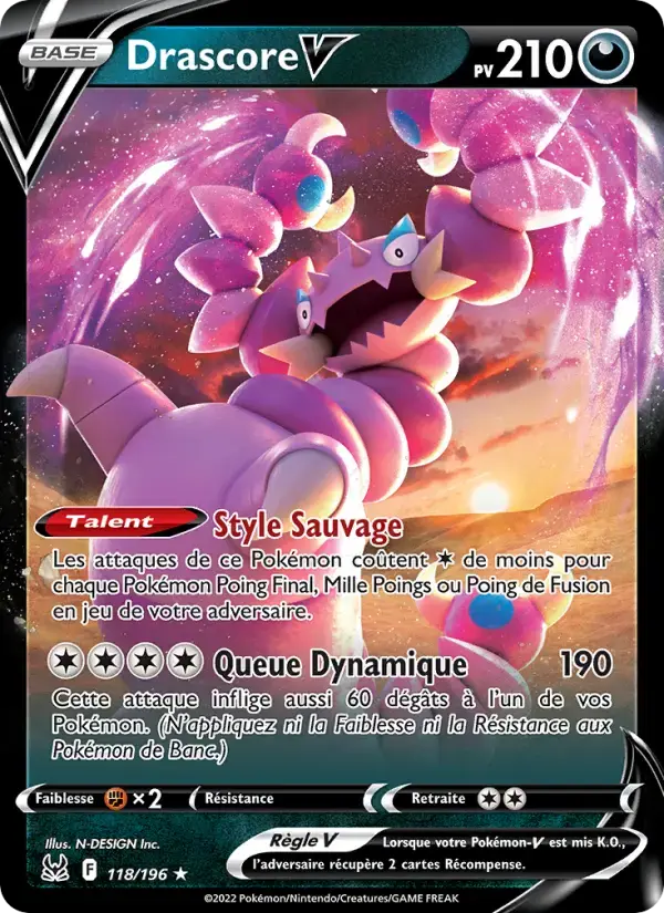 Carte Pokémon Drascore V #118 — Origine Perdue