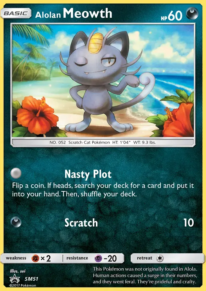 Carte Pokémon Alolan Meowth #SM51 — Promos Soleil et Lune