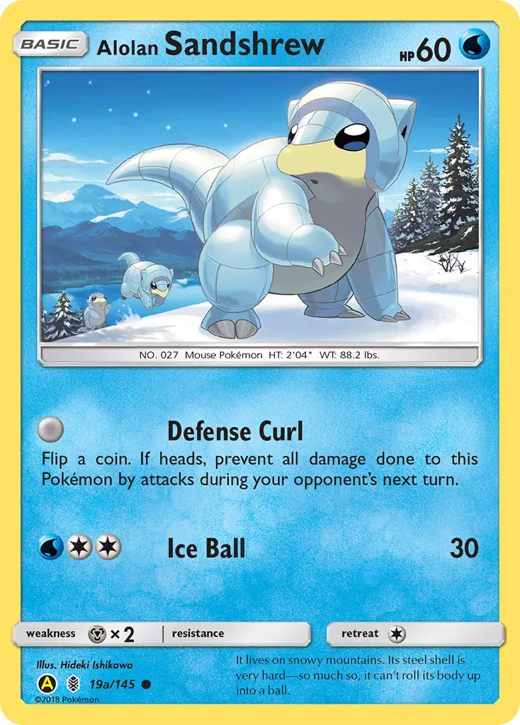 Carte Pokémon Alolan Sandshrew #19a — Gardiens Ascendants