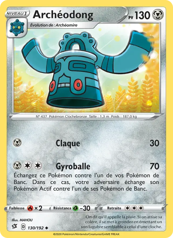 Carte Pokémon Archéodong #130 — Clash des Rebelles