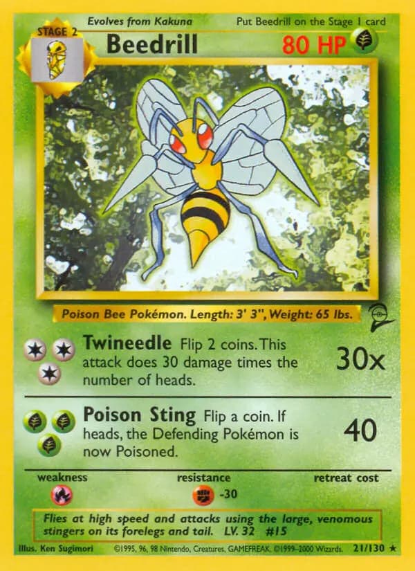 Beedrill #21 — Base Set 2