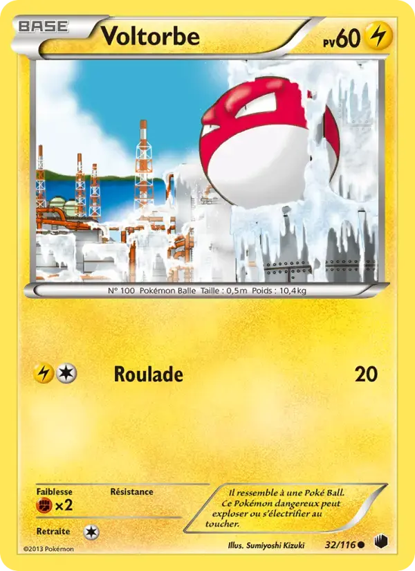Carte Pokémon Voltorbe #32 — Glaciation Plasma