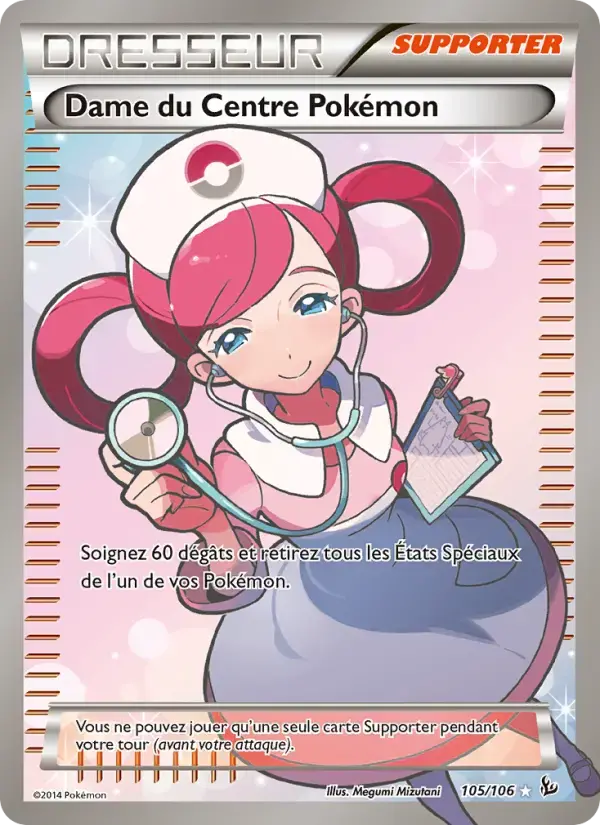 Carte Pokémon Dame du Centre Pokémon #105 — Étincelles