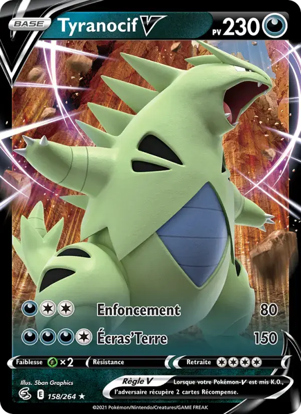 Carte Pokémon Tyranocif V #158 — Poing de Fusion