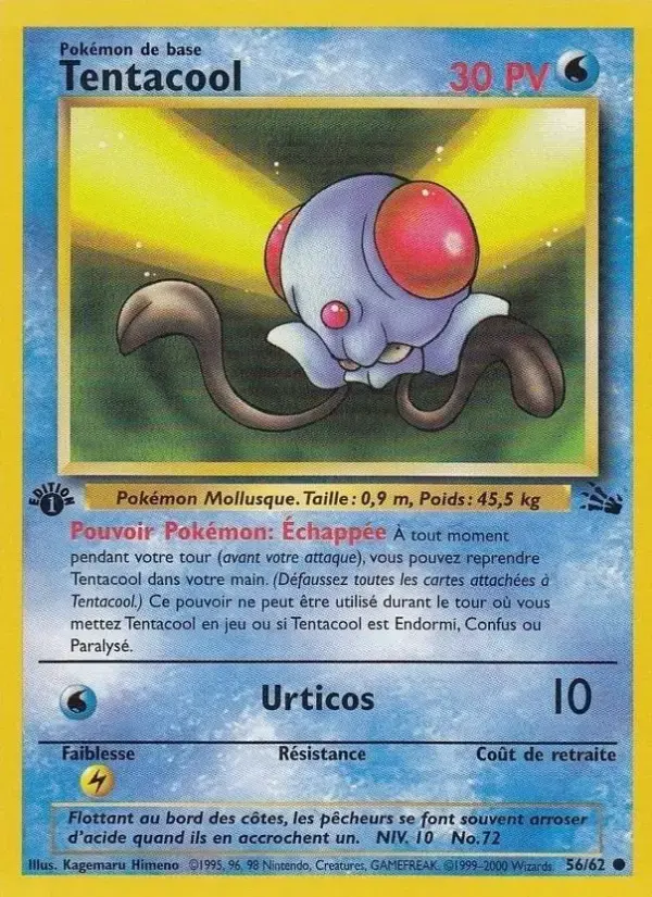 Carte Pokémon Tentacool #56 — Fossile