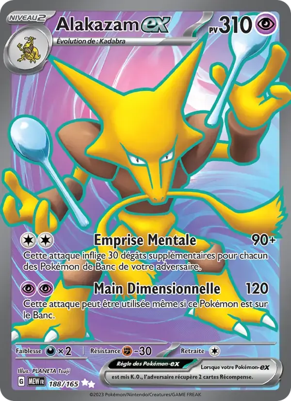 Carte Pokémon Alakazam-ex #188 — Pokémon 151