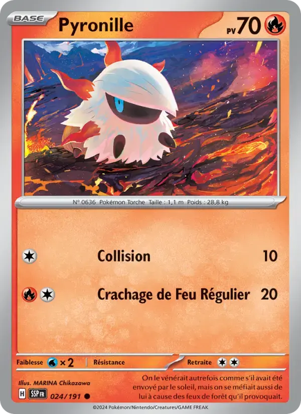 Carte Pokémon Pyronille #024 — Étincelles Déferlantes