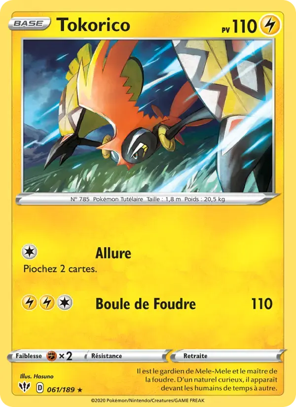 Carte Pokémon Tokorico #61 — Ténèbres Embrasées