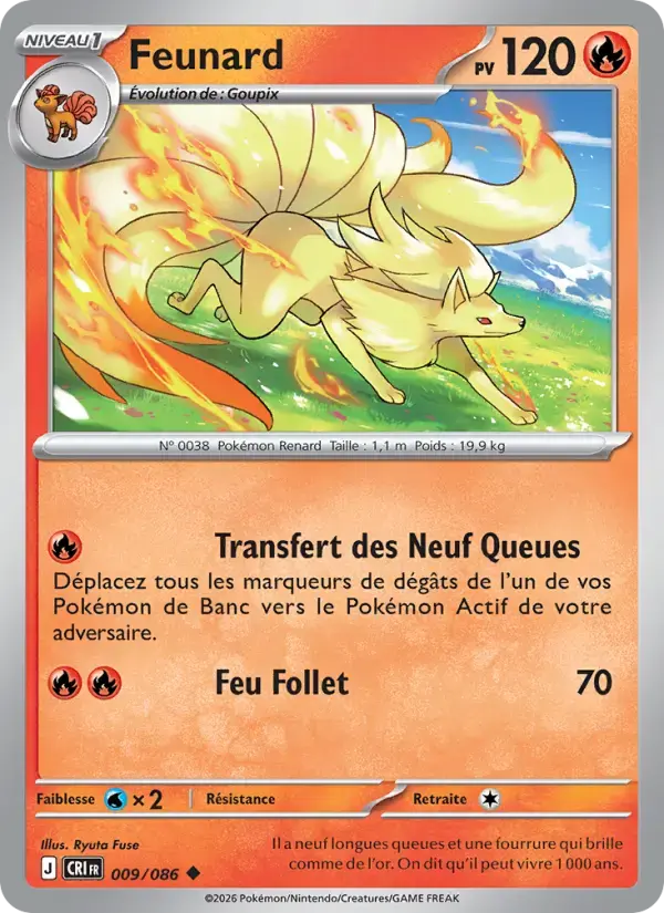 Carte Pokémon Feunard #009 — Chaos Ascendant