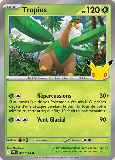Carte Pokémon Tropius #005 — 30ᵉ Anniversaire