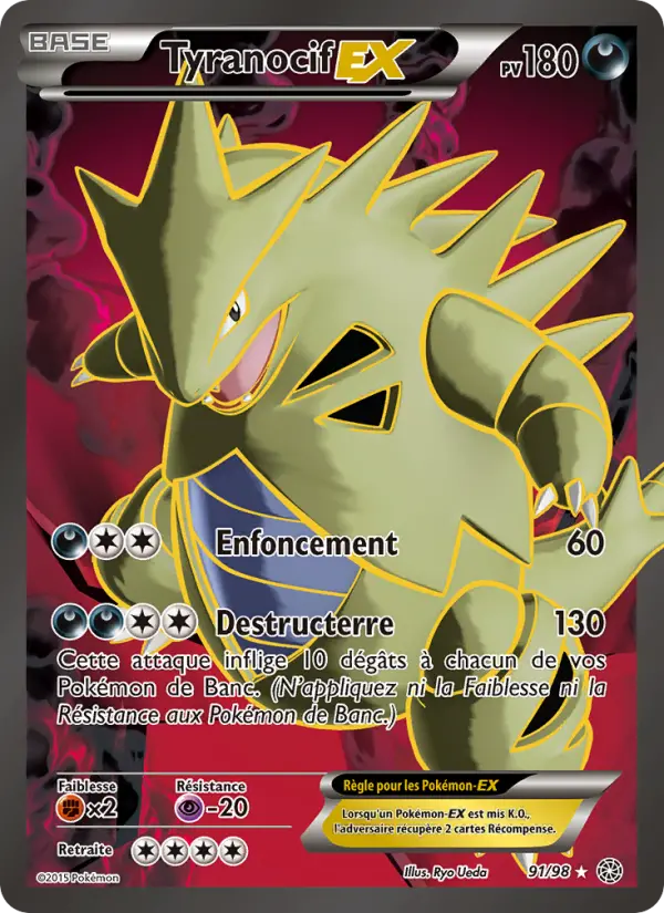 Carte Pokémon Tyranocif EX #91 — Origines Antiques