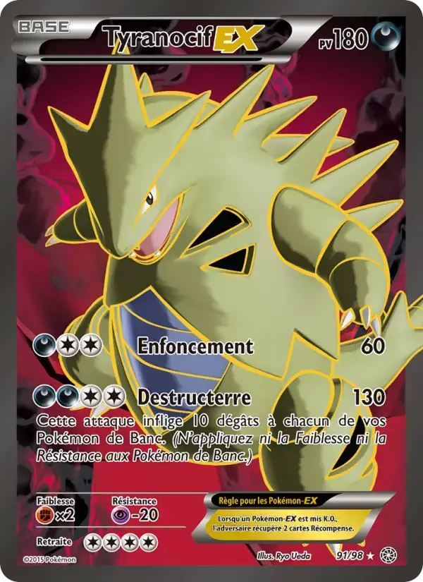 Carte Pokémon Tyranocif EX #91 — Origines Antiques