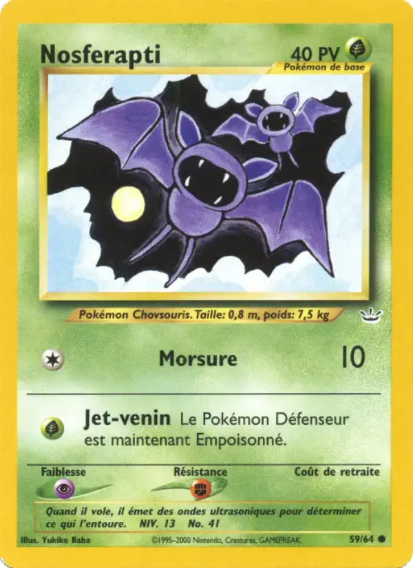 Carte Pokémon Nosferapti #59 — Neo Revelation