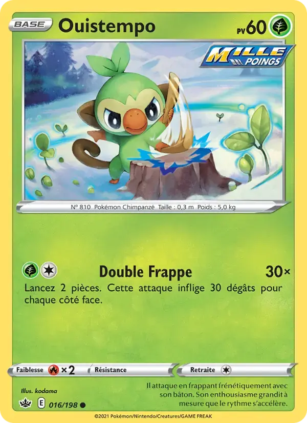 Carte Pokémon Ouistempo #16 — Règne de Glace
