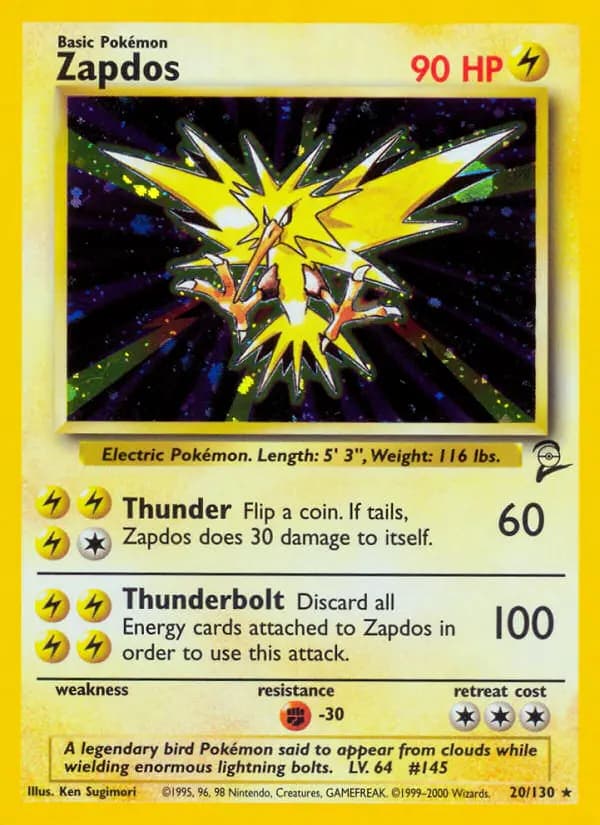 Zapdos #20 — Base Set 2