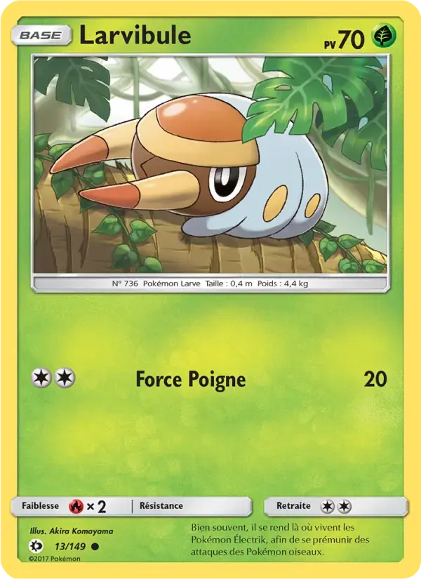 Carte Pokémon Larvibule #13 — Soleil et Lune