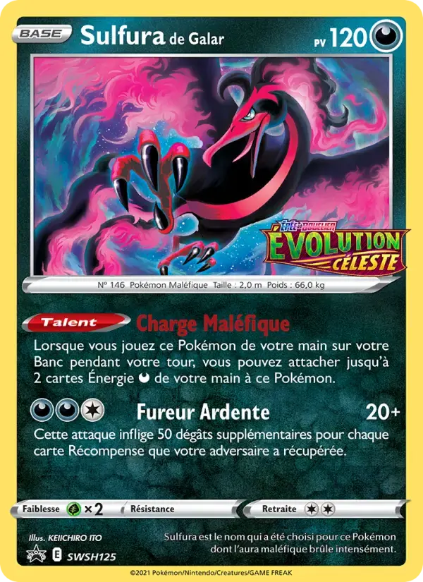 Carte Pokémon Sulfura de Galar #SWSH125 — Promos Épée et Bouclier