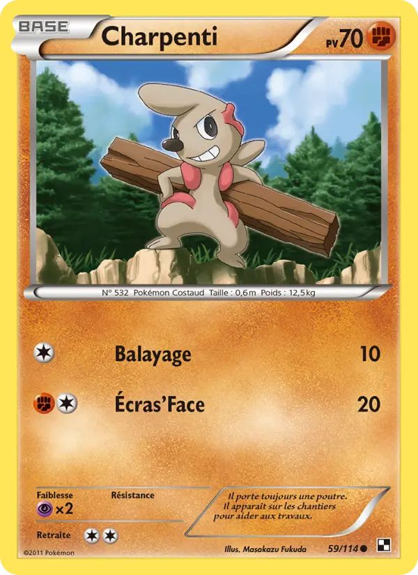 Carte Pokémon Charpenti #59 — Noir et Blanc