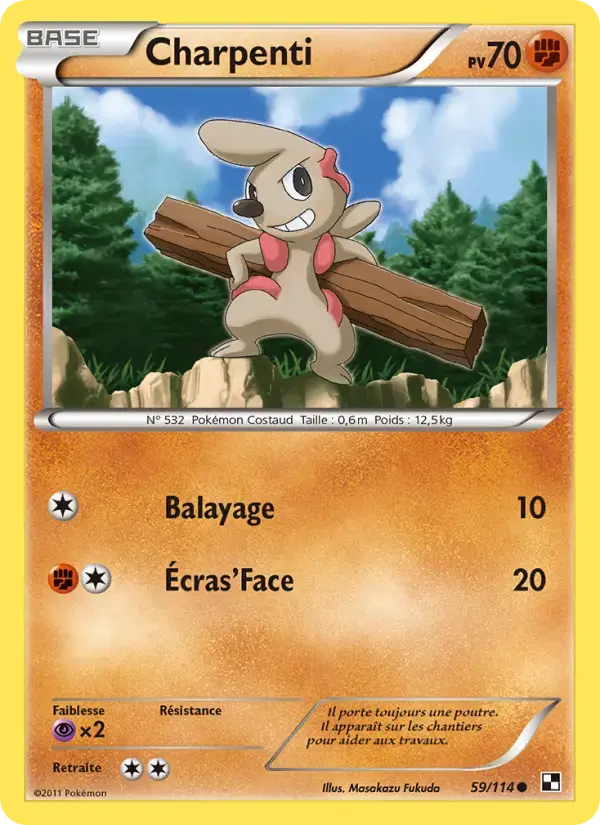 Carte Pokémon Charpenti #59 — Noir et Blanc