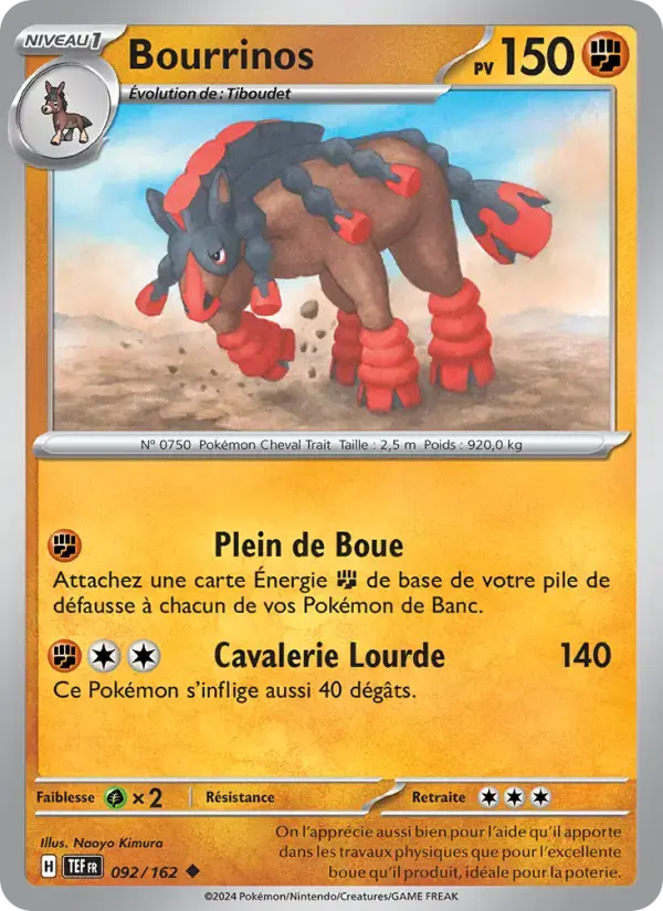 Carte Pokémon Bourrinos #092 — Forces Temporelles