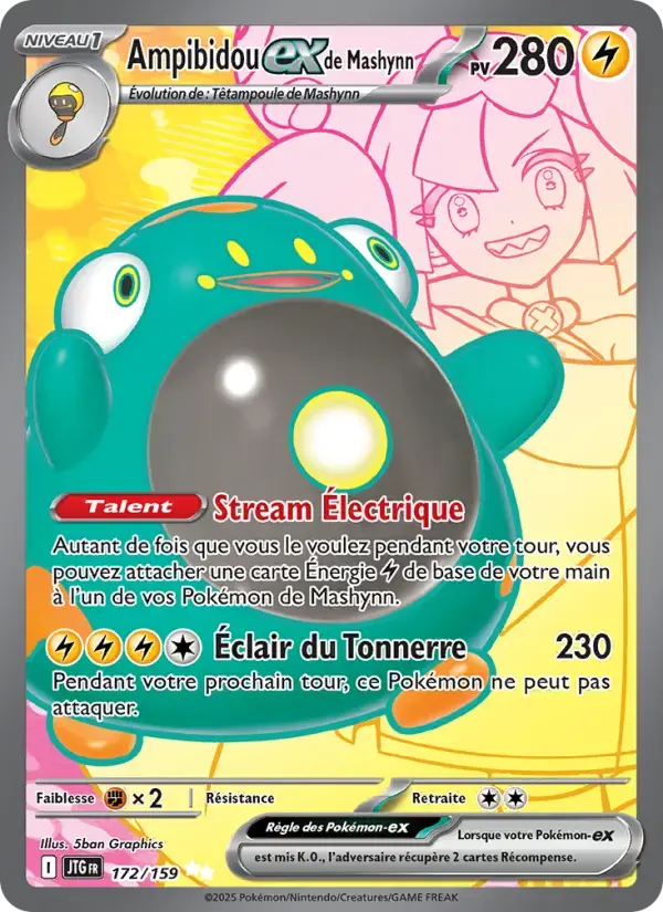 Carte Pokémon Ampibidou-ex de Mashynn #172 — Aventures Ensemble
