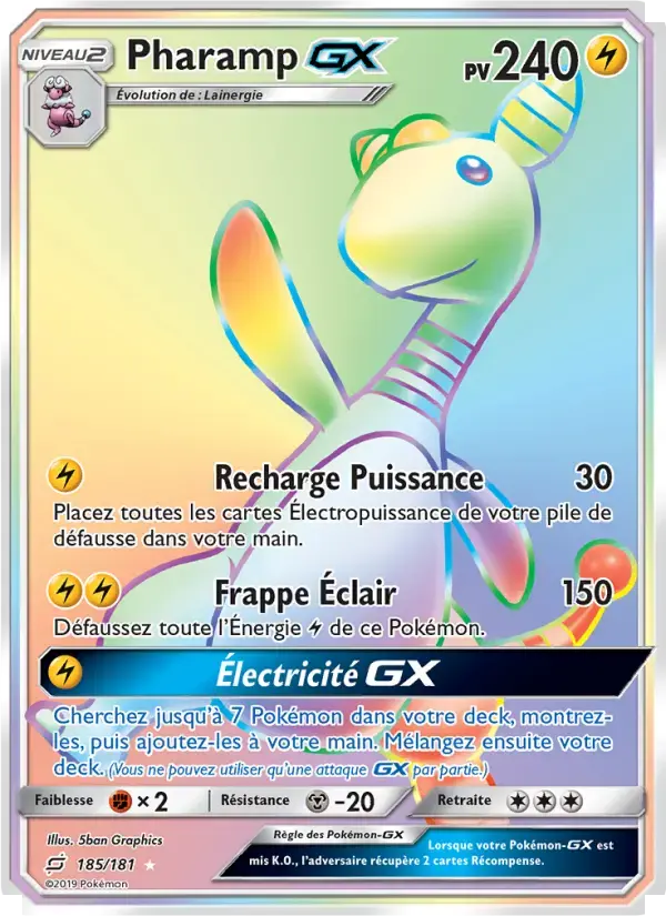 Carte Pokémon Pharamp GX #185 — Duo de Choc