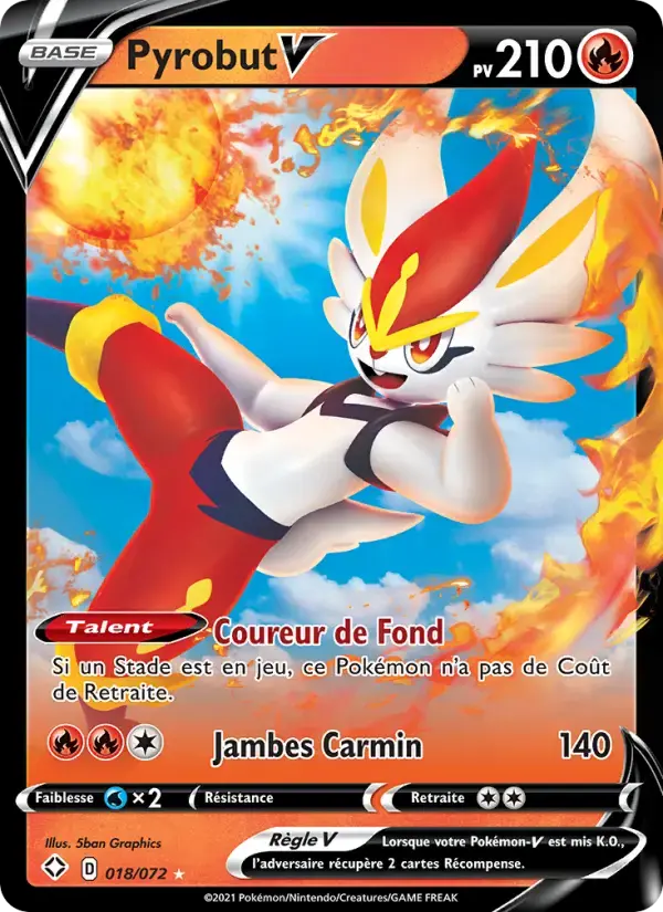 Carte Pokémon Pyrobut V #18 — Destinées Radieuses