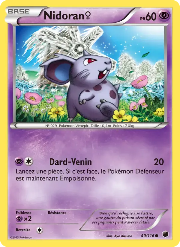 Carte Pokémon Nidoran♀ #40 — Glaciation Plasma