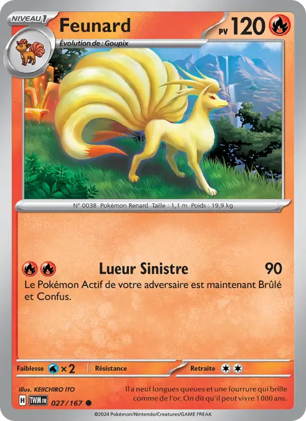 Carte Pokémon Feunard #027 — Mascarade Crépusculaire