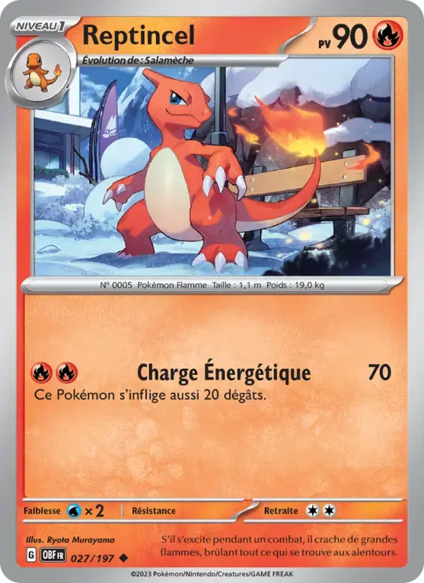 Carte Pokémon Reptincel #027 — Flammes Obsidiennes
