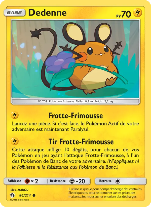 Carte Pokémon Dedenne #84 — Tonnerre Perdu