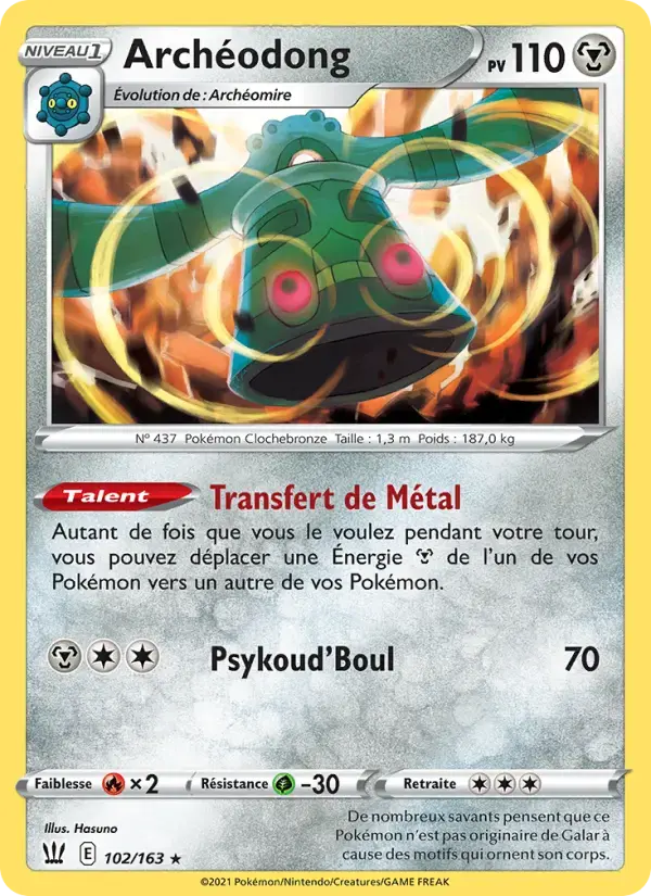 Carte Pokémon Archéodong #102 — Styles de Combat