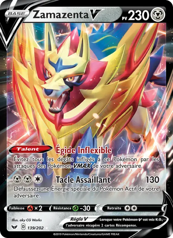 Carte Pokémon Zamazenta V #139 — Épée et Bouclier