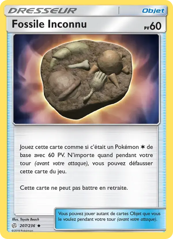 Carte Pokémon Fossile Inconnu #207 — Éclipse Cosmique