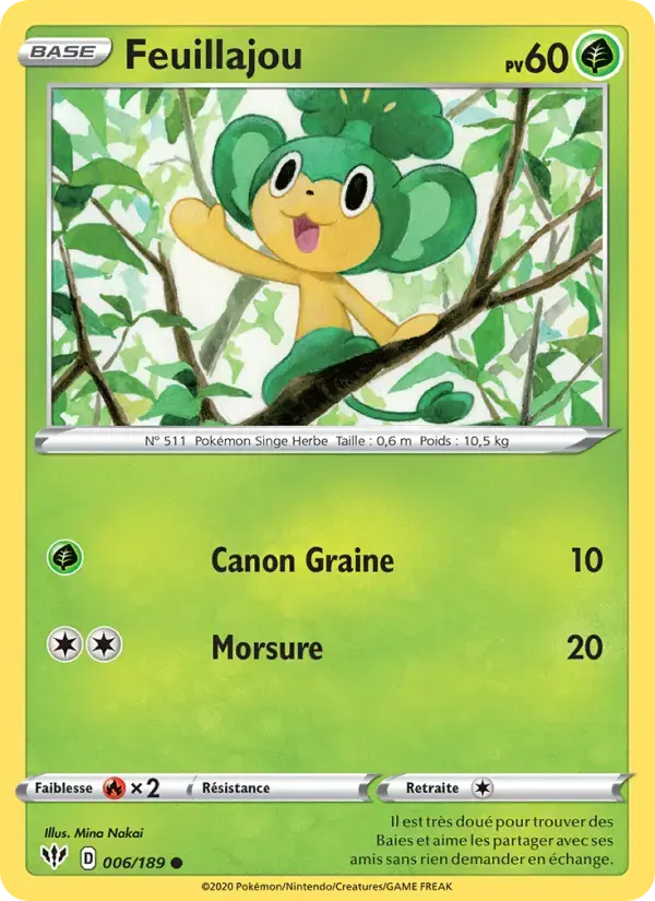 Carte Pokémon Feuillajou #6 — Ténèbres Embrasées