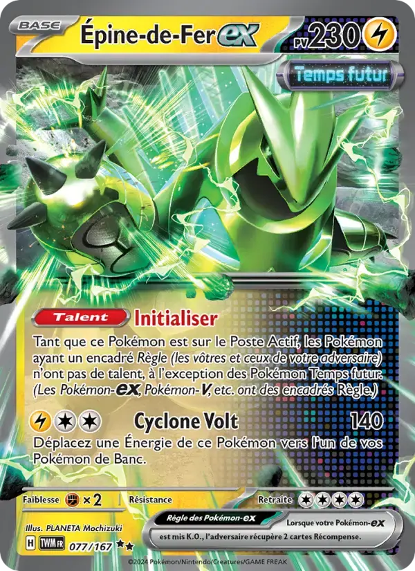 Carte Pokémon Épine-de-Fer-ex #077 — Mascarade Crépusculaire