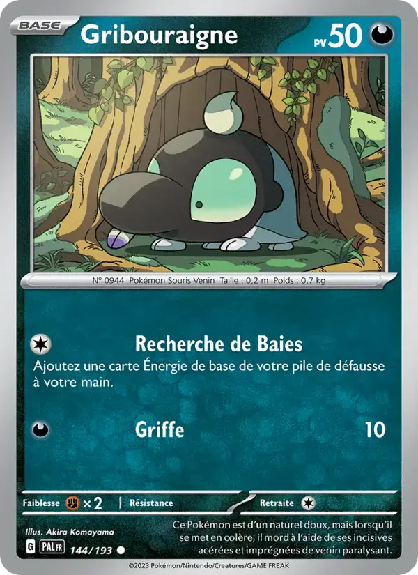 Carte Pokémon Gribouraigne #144 — Évolutions à Paldea