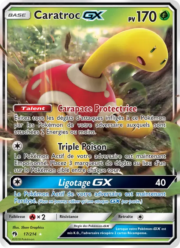 Carte Pokémon Caratroc GX #17 — Tonnerre Perdu